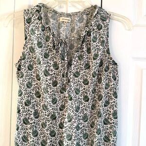 *LIKE NEW* Max Studio Two Tone Green Floral Sleeveless String Tie Dress - S